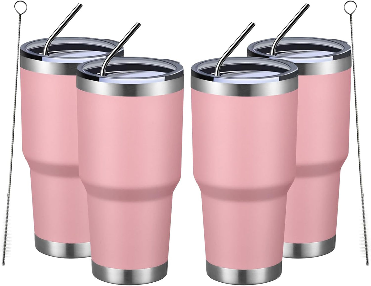 30oz Tumbler Double Wall Vacuum Insulated Travel Mug, Stainless Steel Tumbler with Lid, Durable Powder Coated Insulated Coffee Cup for Cold & Hot Drinks (Purple,1 PACK)