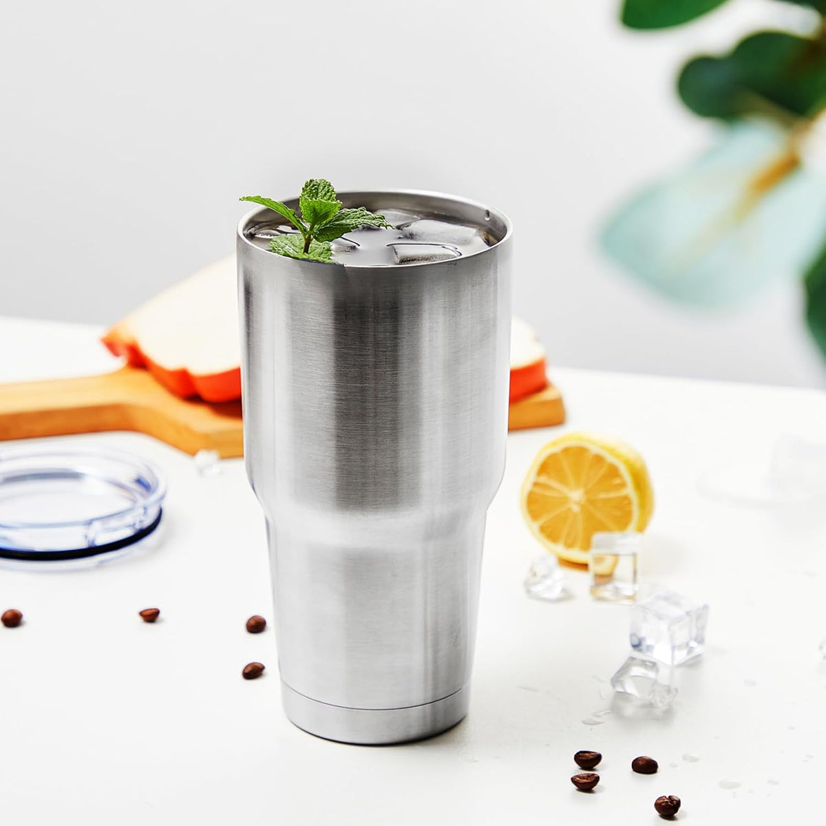 30oz Tumbler Double Wall Vacuum Insulated Travel Mug, Stainless Steel Tumbler with Lid, Durable Powder Coated Insulated Coffee Cup for Cold & Hot Drinks (Purple,1 PACK)