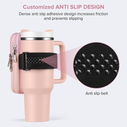 Water Bottle Pouch For Stanley Cup 40oz 30oz, Running Water Bottle Bag for Cards, Keys, Phone, Gym Accessories For Men Women, Travel Tumbler Mug Pouch Compatible With Stanley, Simple Modern