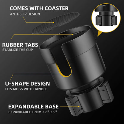 Car Cup Holder Expander, Extender for Car with Adjustable Base