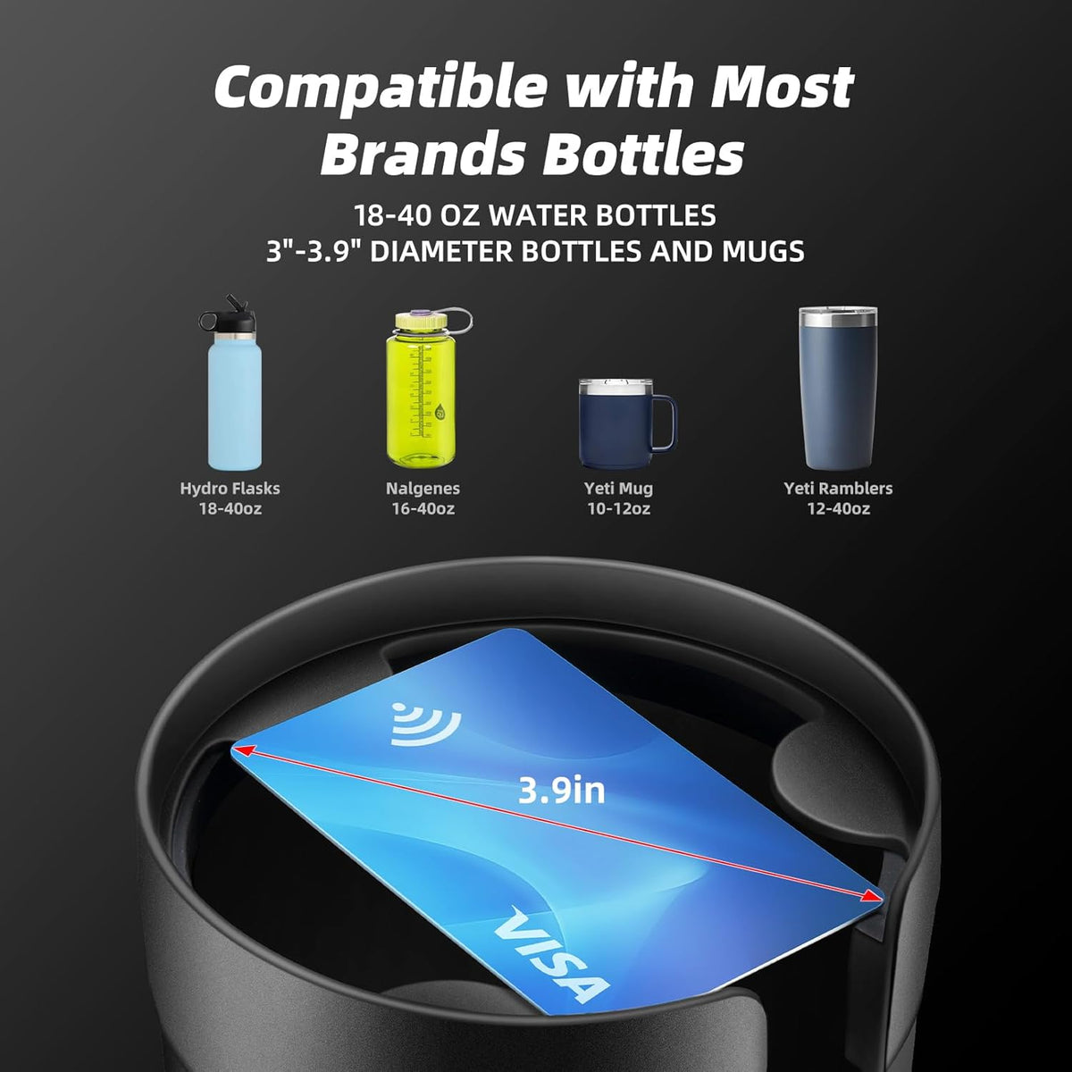 Car Cup Holder Expander, Extender for Car with Adjustable Base
