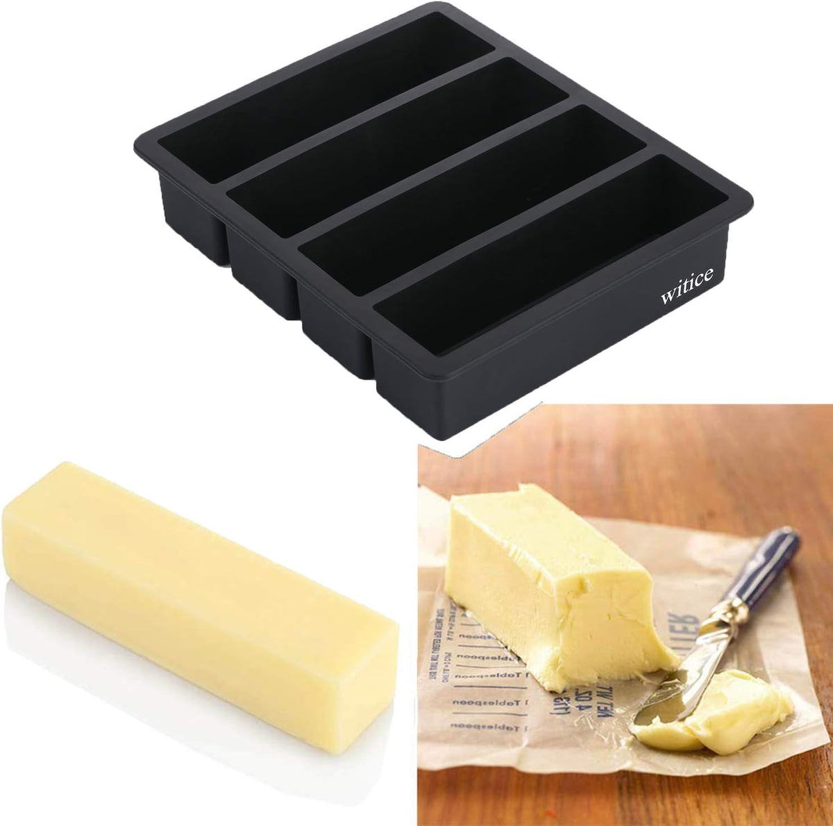 Silicone Ice Cube Trays Large for Whisky(2-Pack) - Butter Mold,With Easy Release Ice Cubes for Whiskey and For Cocktail,Food Grade
