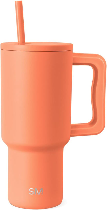 40 oz Trek Tumbler with Handle and Straw Lid | Cup Holder Friendly Insulated Stainless Steel Travel Mug | Slumberland - Colors B