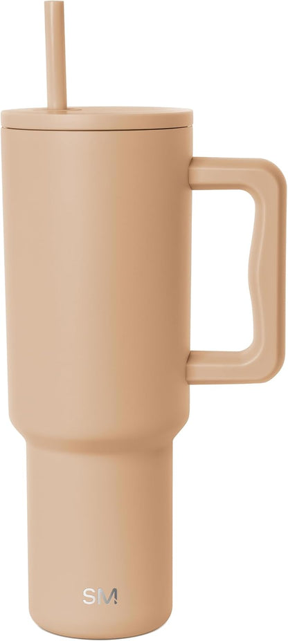 40 oz Trek Tumbler with Handle and Straw Lid | Cup Holder Friendly Insulated Stainless Steel Travel Mug | Slumberland - Colors B