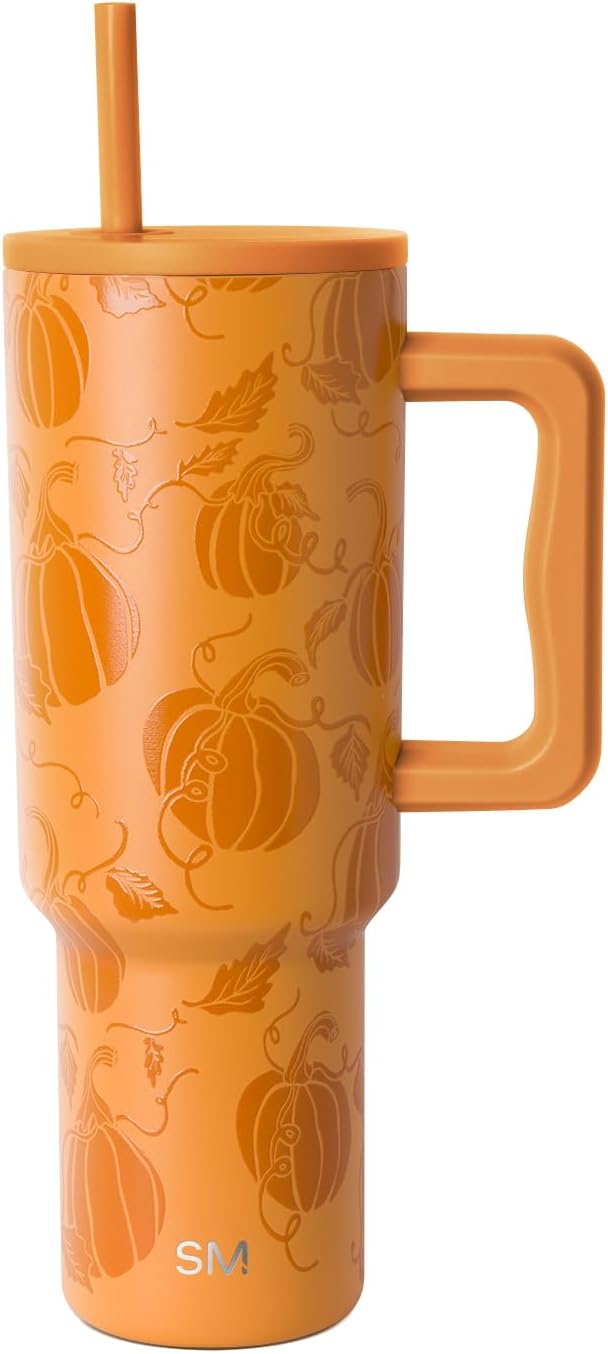 40 oz Trek Tumbler with Handle and Straw Lid | Cup Holder Friendly Insulated Stainless Steel Travel Mug | Slumberland - Colors B
