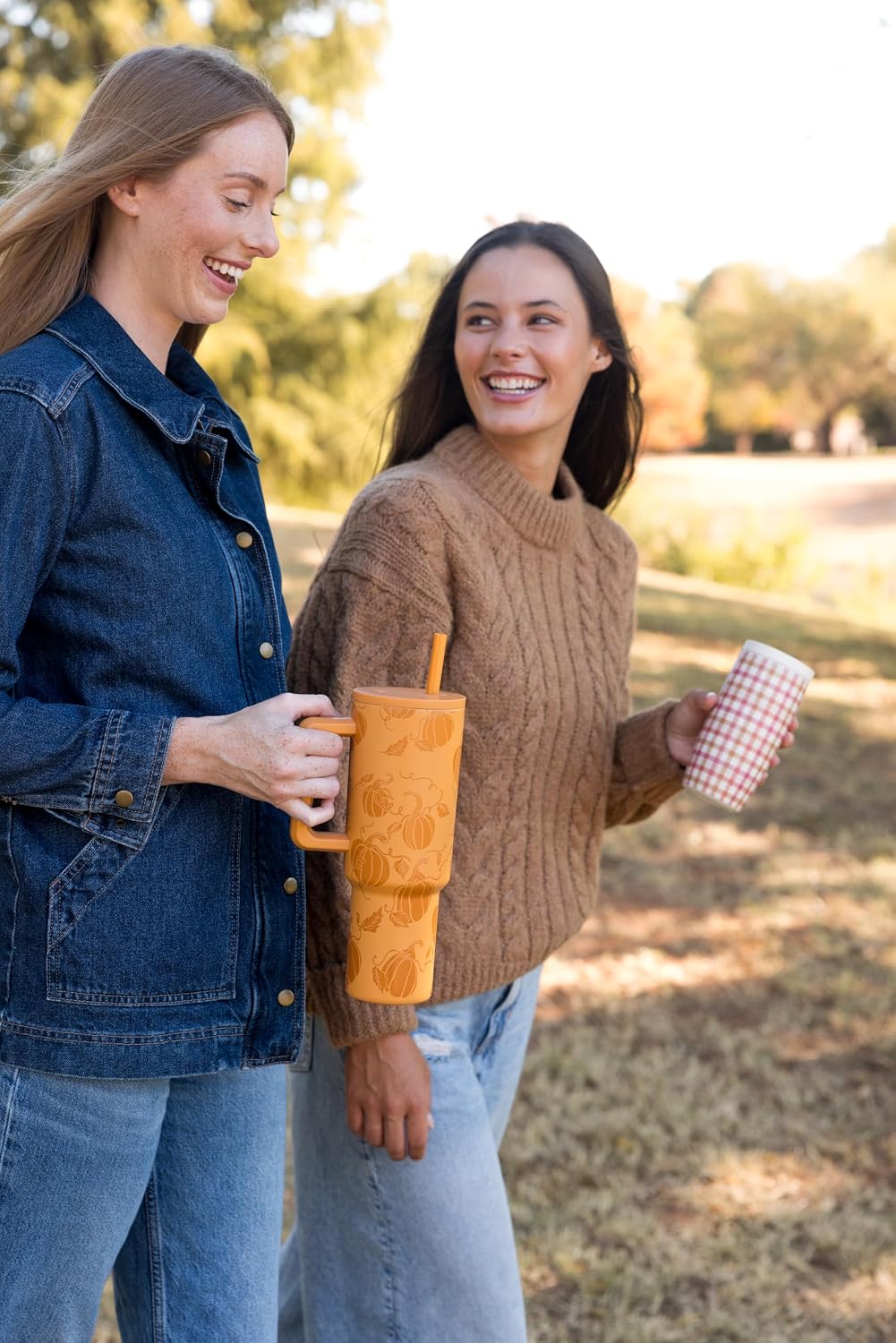 40 oz Trek Tumbler with Handle and Straw Lid | Cup Holder Friendly Insulated Stainless Steel Travel Mug | Slumberland - Colors B