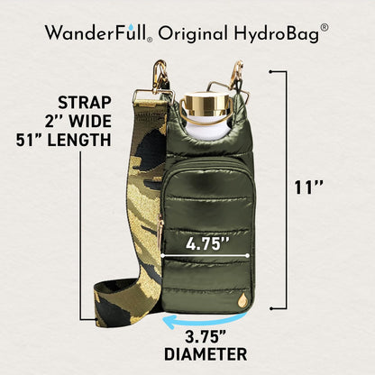 Original HydroBag Crossbody Water Bottle Holder with Phone Pocket, Fits Water Bottles up to 32 oz - Colors B