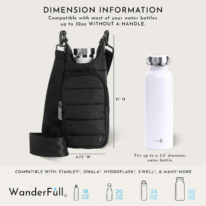 Original HydroBag Crossbody Water Bottle Holder with Phone Pocket, Fits Water Bottles up to 32 oz - Colors B