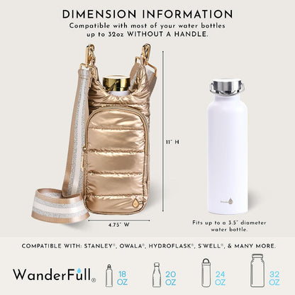 Original HydroBag Crossbody Water Bottle Holder with Phone Pocket, Fits Water Bottles up to 32 oz - Colors B