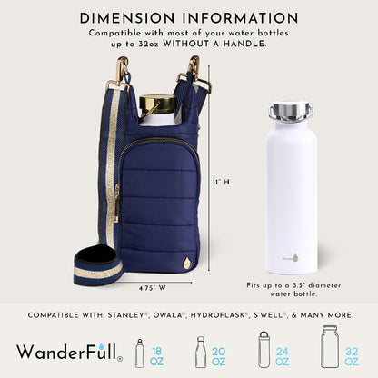 Original HydroBag Crossbody Water Bottle Holder with Phone Pocket, Fits Water Bottles up to 32 oz - Colors B