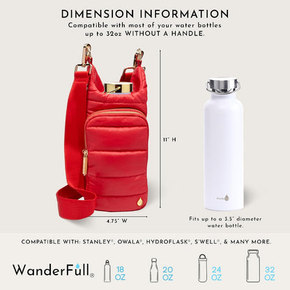 Original HydroBag Crossbody Water Bottle Holder with Phone Pocket, Fits Water Bottles up to 32 oz - Colors B