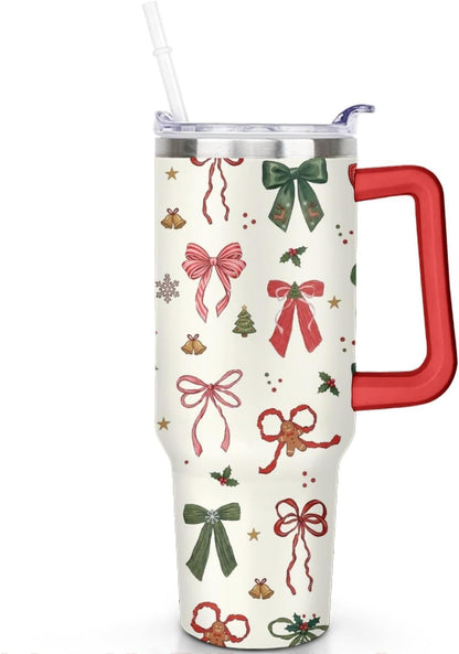 Ceovfoi 40 oz Pickleball Coffee Mug Vacuum Insulated Travel Tumbler with Handle, Lid & Straw - Perfect Pickleball Gifts for Players, Coaches, Lovers | Pickleball Accessories - Colors A