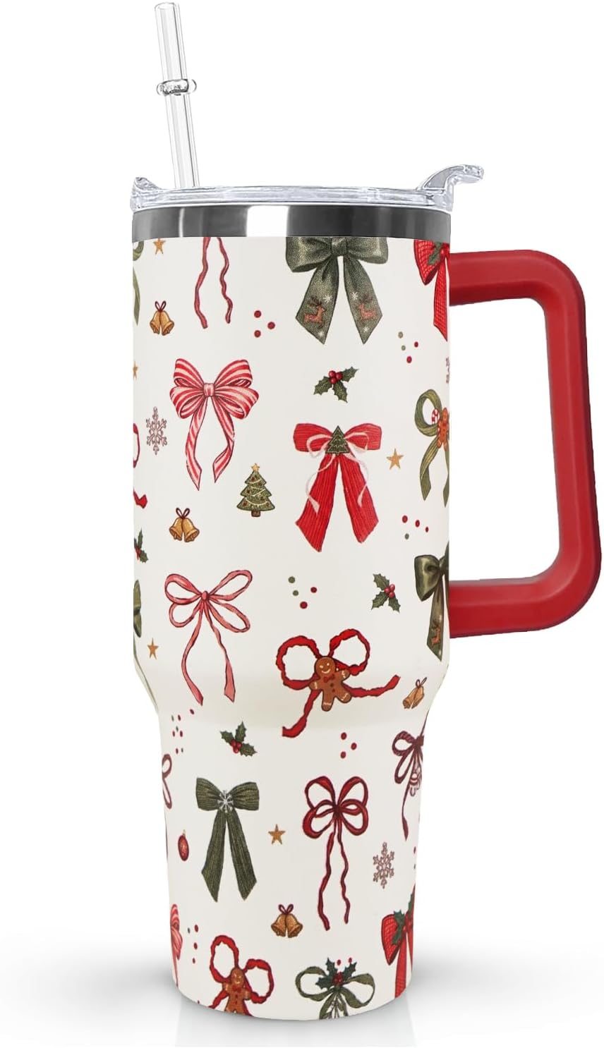 Ceovfoi 40 oz Pickleball Coffee Mug Vacuum Insulated Travel Tumbler with Handle, Lid & Straw - Perfect Pickleball Gifts for Players, Coaches, Lovers | Pickleball Accessories - Colors A