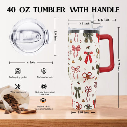 Ceovfoi 40 oz Pickleball Coffee Mug Vacuum Insulated Travel Tumbler with Handle, Lid & Straw - Perfect Pickleball Gifts for Players, Coaches, Lovers | Pickleball Accessories - Colors A