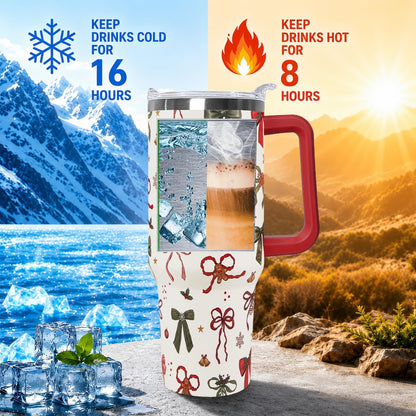 Ceovfoi 40 oz Pickleball Coffee Mug Vacuum Insulated Travel Tumbler with Handle, Lid & Straw - Perfect Pickleball Gifts for Players, Coaches, Lovers | Pickleball Accessories - Colors A