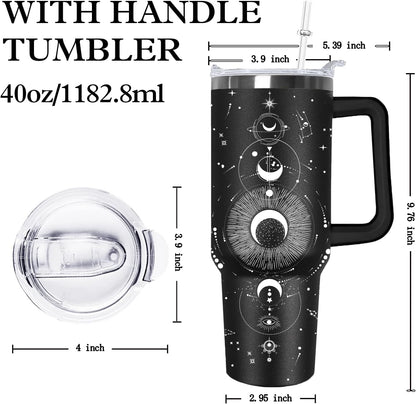 Ceovfoi 40 oz Pickleball Coffee Mug Vacuum Insulated Travel Tumbler with Handle, Lid & Straw - Perfect Pickleball Gifts for Players, Coaches, Lovers | Pickleball Accessories - Colors A