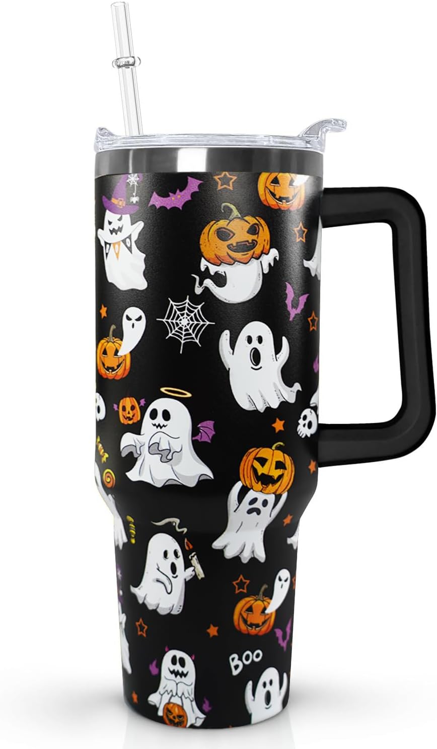 Ceovfoi 40 oz Pickleball Coffee Mug Vacuum Insulated Travel Tumbler with Handle, Lid & Straw - Perfect Pickleball Gifts for Players, Coaches, Lovers | Pickleball Accessories - Colors A