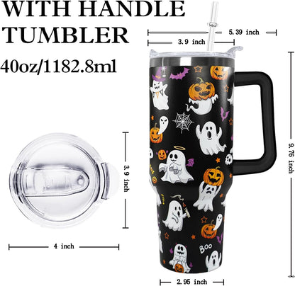 Ceovfoi 40 oz Pickleball Coffee Mug Vacuum Insulated Travel Tumbler with Handle, Lid & Straw - Perfect Pickleball Gifts for Players, Coaches, Lovers | Pickleball Accessories - Colors A