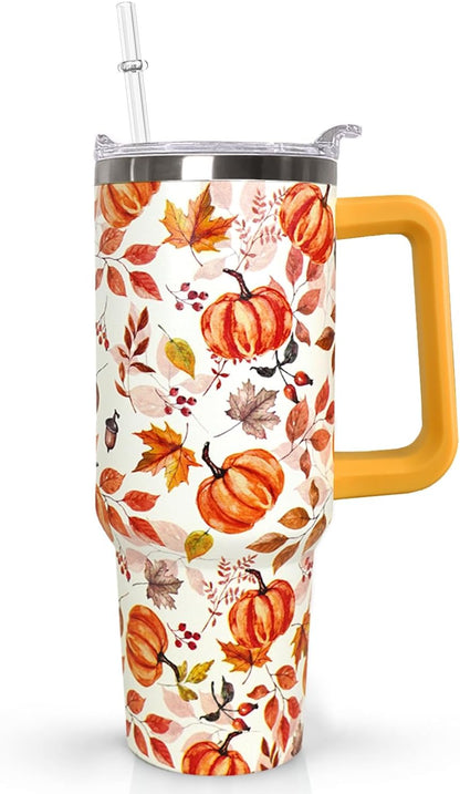 Ceovfoi 40 oz Pickleball Coffee Mug Vacuum Insulated Travel Tumbler with Handle, Lid & Straw - Perfect Pickleball Gifts for Players, Coaches, Lovers | Pickleball Accessories - Colors A