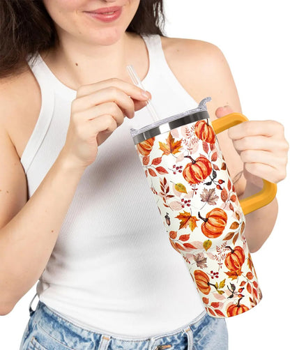 Ceovfoi 40 oz Pickleball Coffee Mug Vacuum Insulated Travel Tumbler with Handle, Lid & Straw - Perfect Pickleball Gifts for Players, Coaches, Lovers | Pickleball Accessories - Colors A