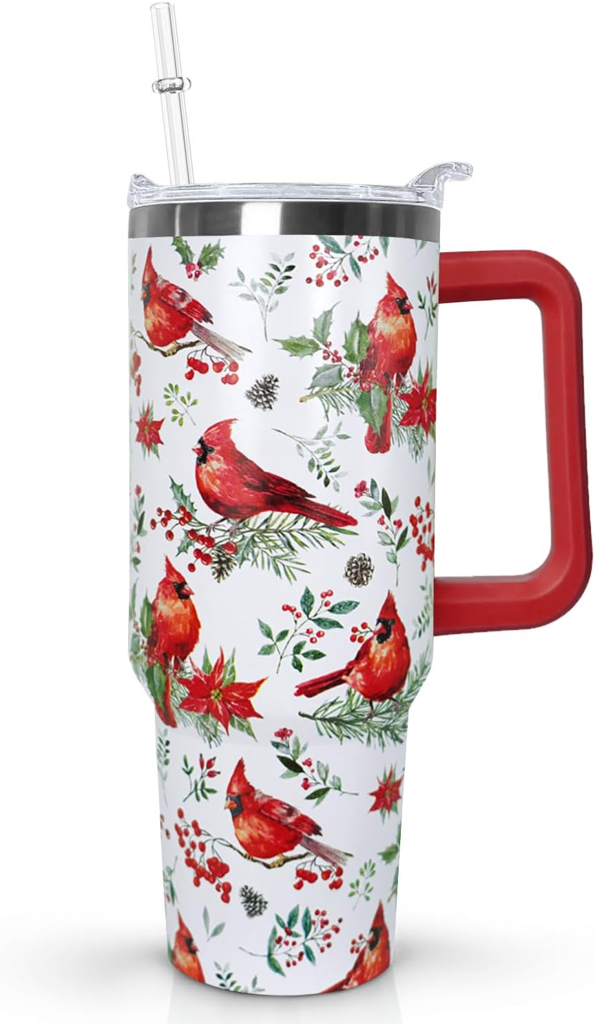 Ceovfoi 40 oz Pickleball Coffee Mug Vacuum Insulated Travel Tumbler with Handle, Lid & Straw - Perfect Pickleball Gifts for Players, Coaches, Lovers | Pickleball Accessories - Colors A