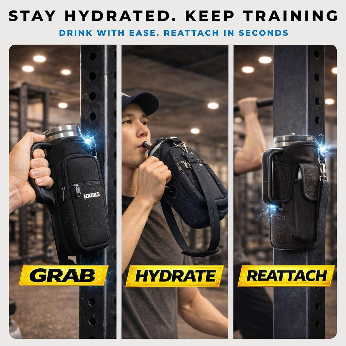 Magnetic Gym Bag for Stanley & Owala 30-40oz, Water Bottle Holder