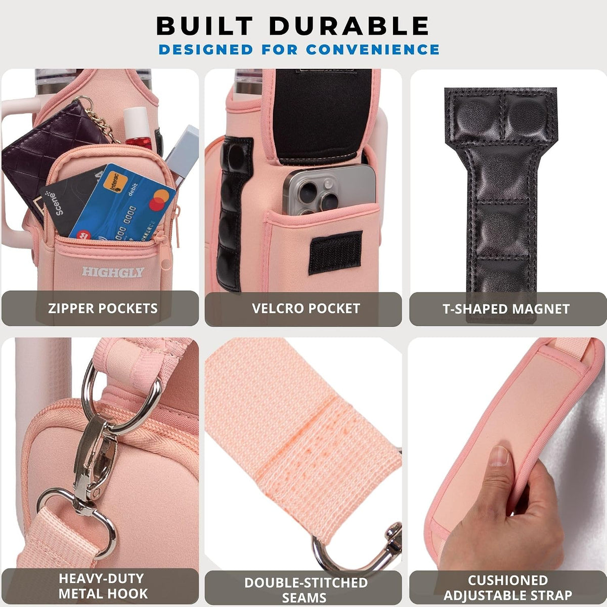 Magnetic Gym Bag for Stanley & Owala 30-40oz, Water Bottle Holder