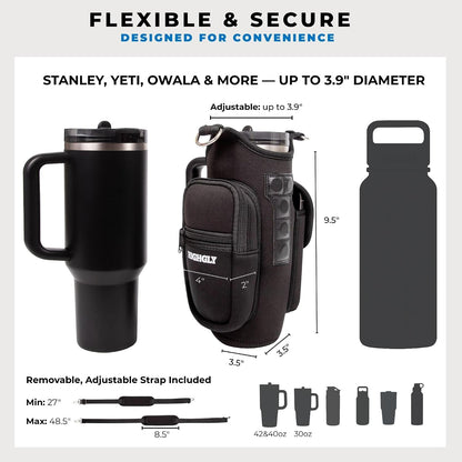 Magnetic Gym Bag for Stanley & Owala 30-40oz, Water Bottle Holder