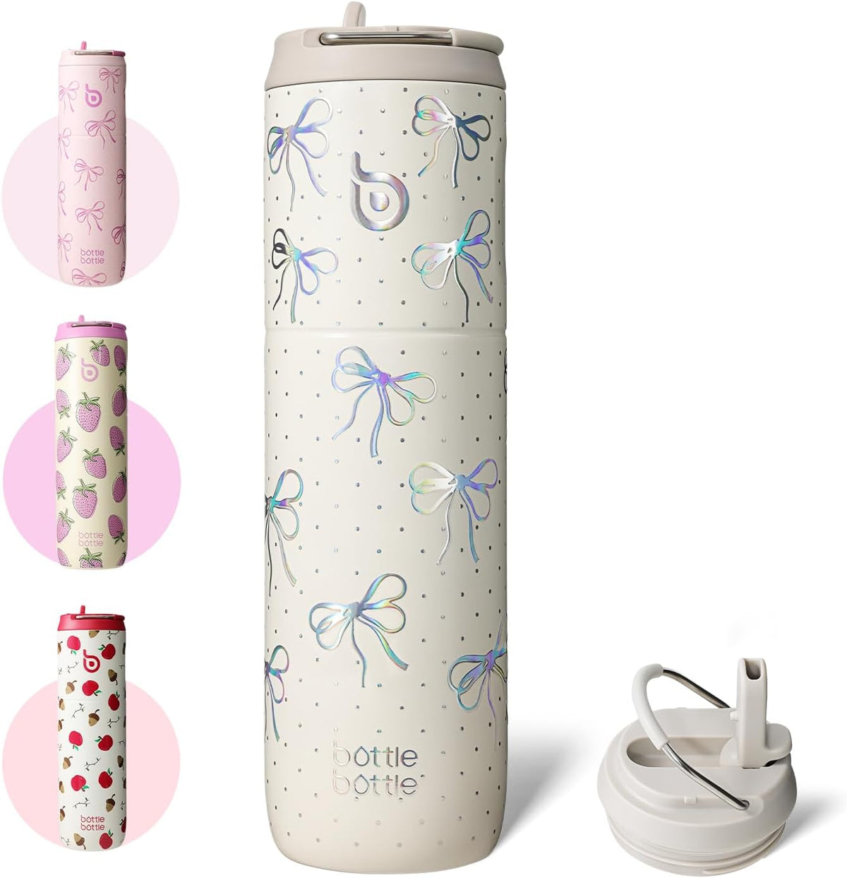BOTTLE BOTTLE Insulated Water Bottle 24oz with Straw Lid and Handle Sports