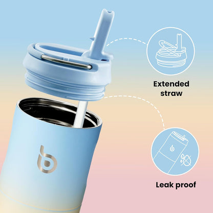 BOTTLE BOTTLE Insulated Water Bottle 24oz with Straw Lid and Handle Sports