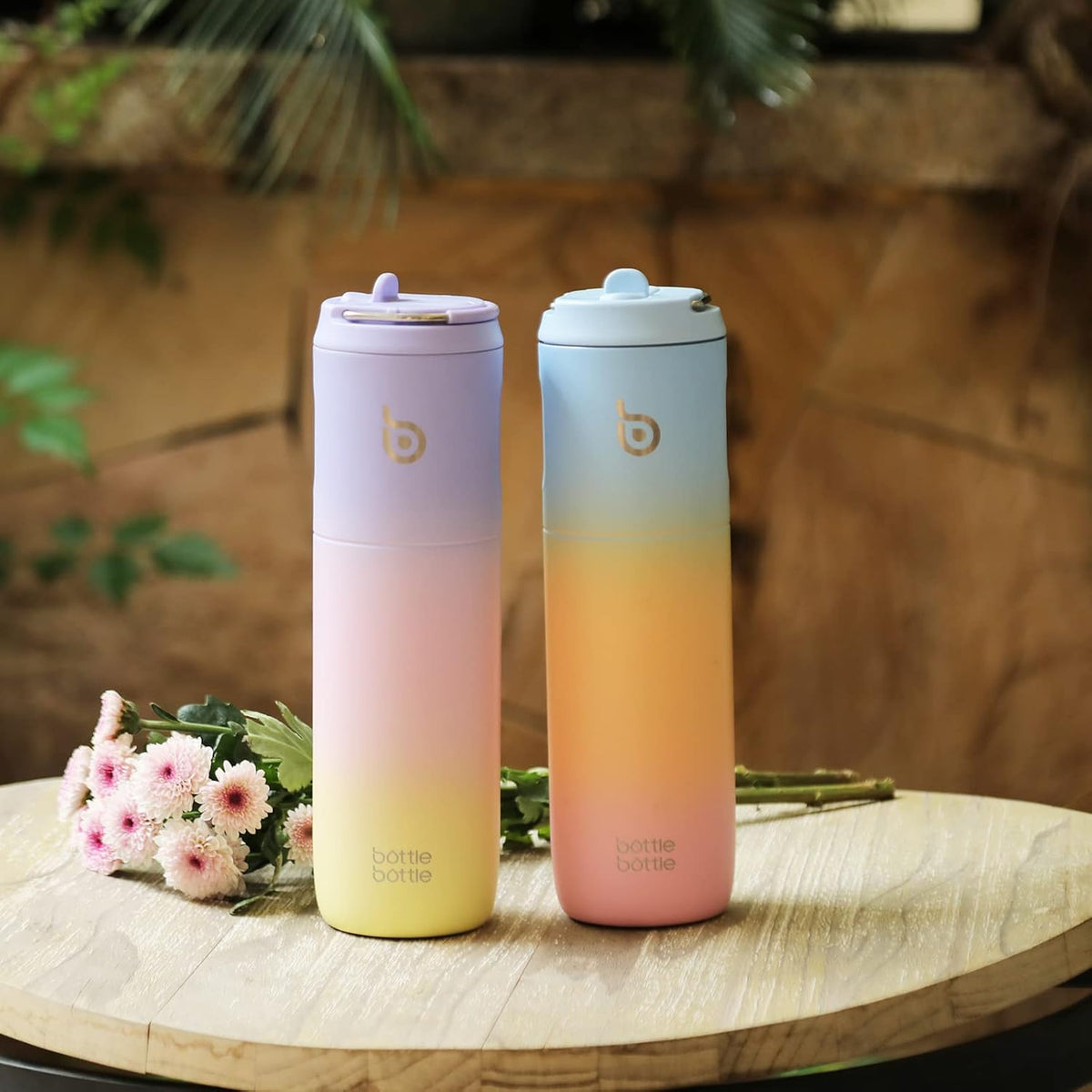 BOTTLE BOTTLE Insulated Water Bottle 24oz with Straw Lid and Handle Sports
