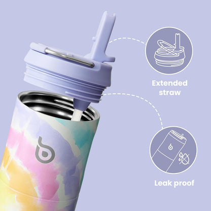 BOTTLE BOTTLE Insulated Water Bottle 24oz with Straw Lid and Handle Sports