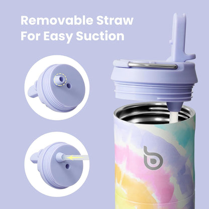 BOTTLE BOTTLE Insulated Water Bottle 24oz with Straw Lid and Handle Sports