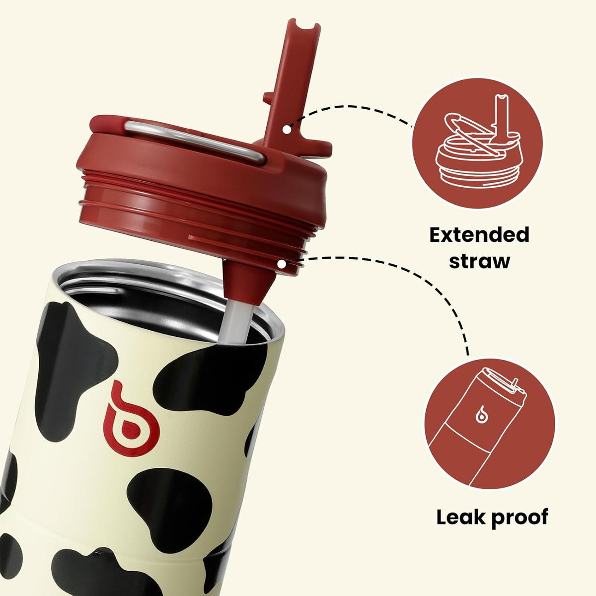BOTTLE BOTTLE Insulated Water Bottle 24oz with Straw Lid and Handle Sports