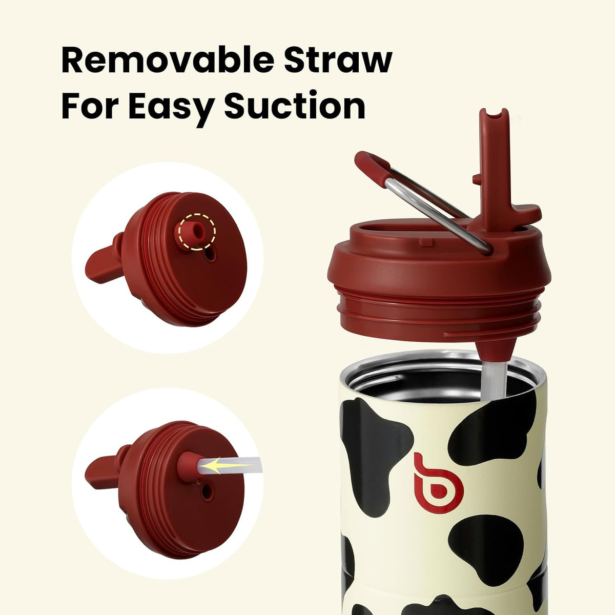 BOTTLE BOTTLE Insulated Water Bottle 24oz with Straw Lid and Handle Sports