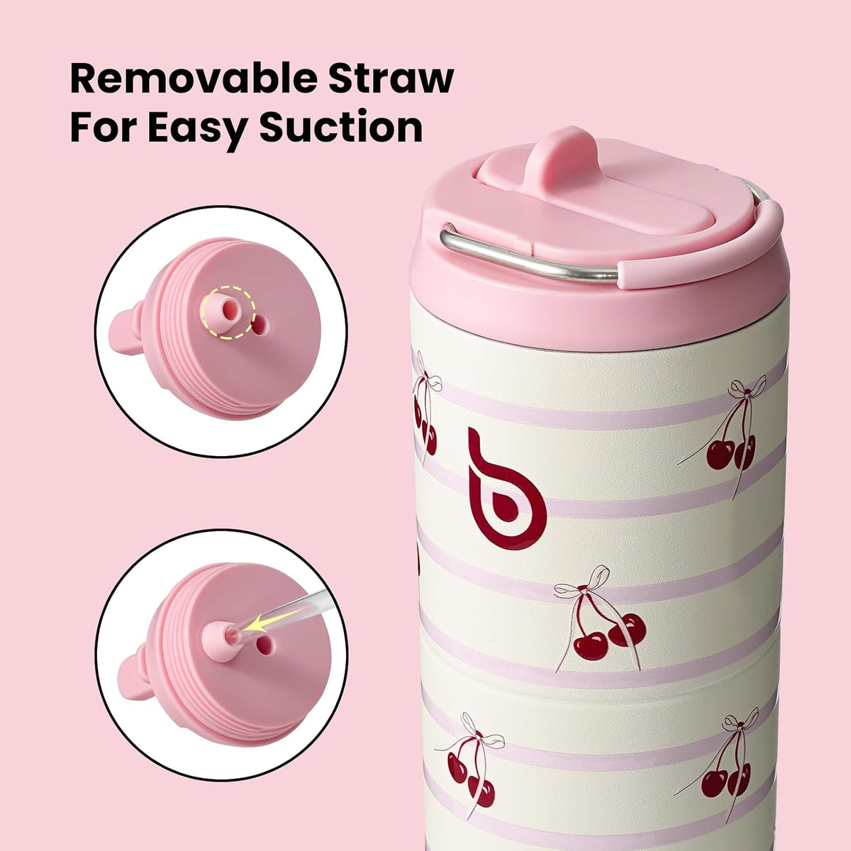BOTTLE BOTTLE Insulated Water Bottle 24oz with Straw Lid and Handle Sports