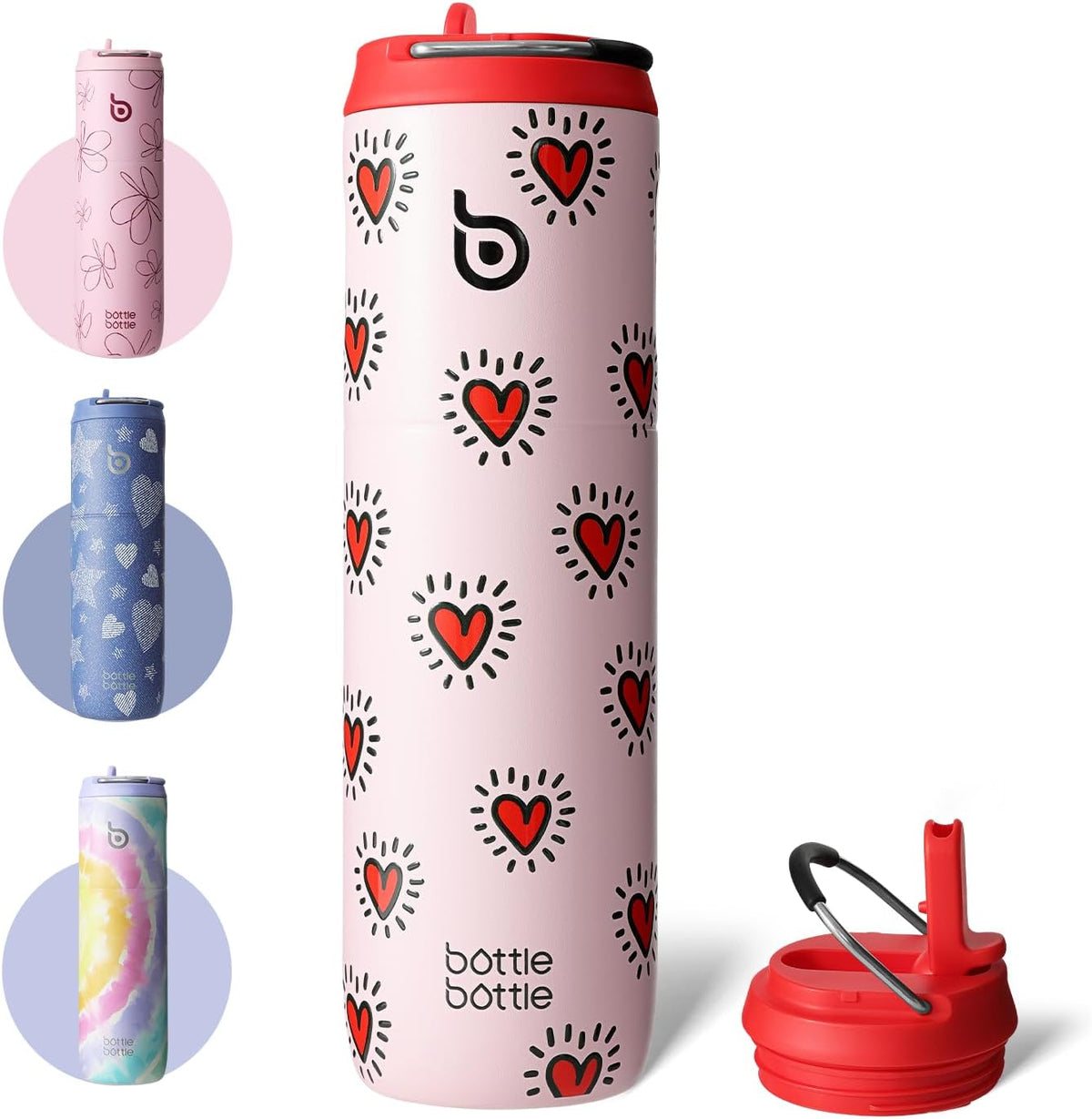 BOTTLE BOTTLE Insulated Water Bottle 24oz with Straw Lid and Handle Sports