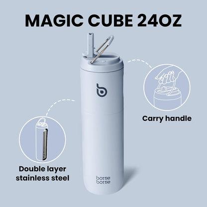 BOTTLE BOTTLE Insulated Water Bottle 24oz with Straw Lid and Handle Sports