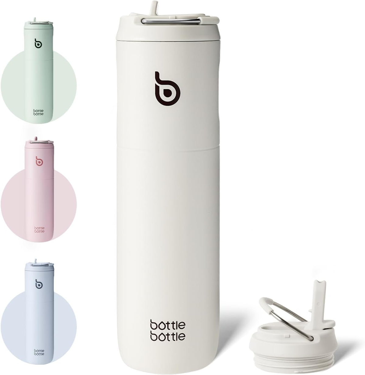 BOTTLE BOTTLE Insulated Water Bottle 24oz with Straw Lid and Handle Sports