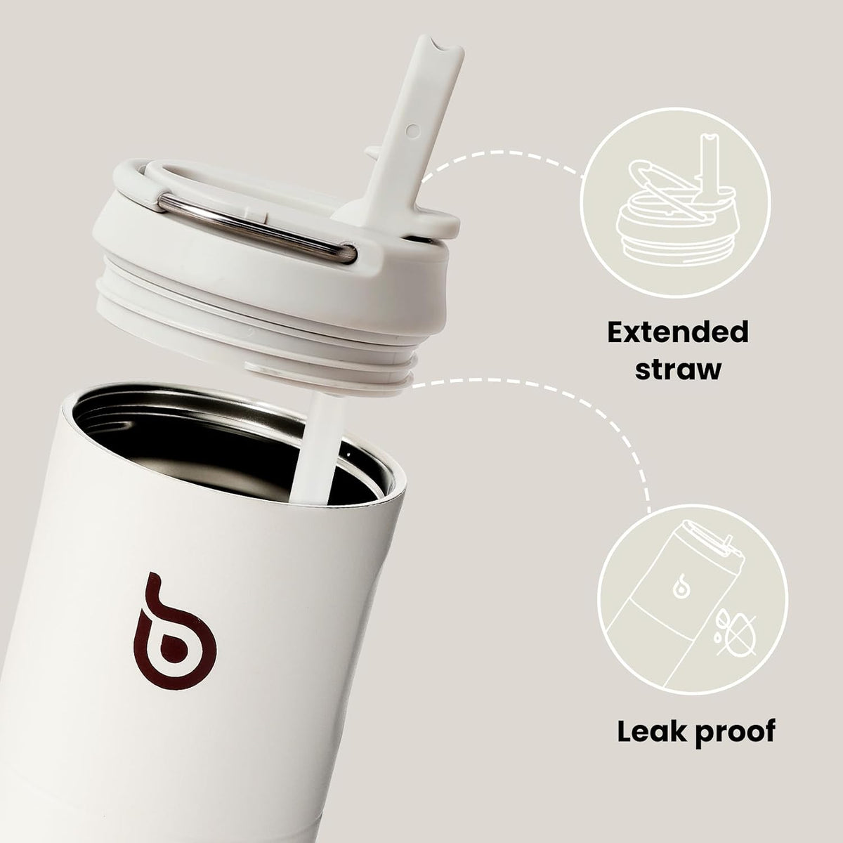 BOTTLE BOTTLE Insulated Water Bottle 24oz with Straw Lid and Handle Sports