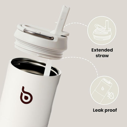 BOTTLE BOTTLE Insulated Water Bottle 24oz with Straw Lid and Handle Sports