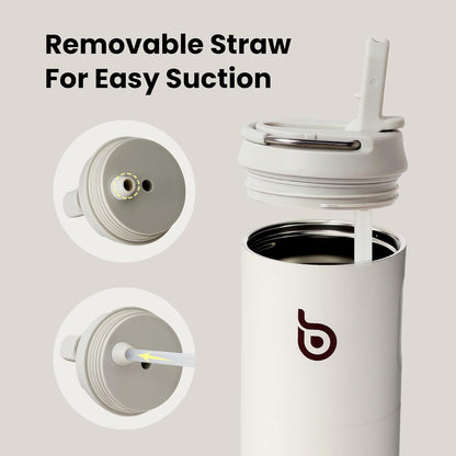 BOTTLE BOTTLE Insulated Water Bottle 24oz with Straw Lid and Handle Sports