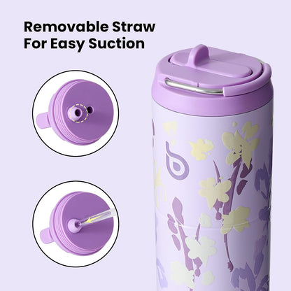 BOTTLE BOTTLE Insulated Water Bottle 24oz with Straw Lid and Handle Sports