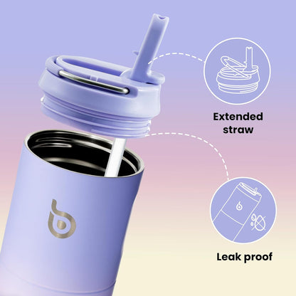 BOTTLE BOTTLE Insulated Water Bottle 24oz with Straw Lid and Handle Sports