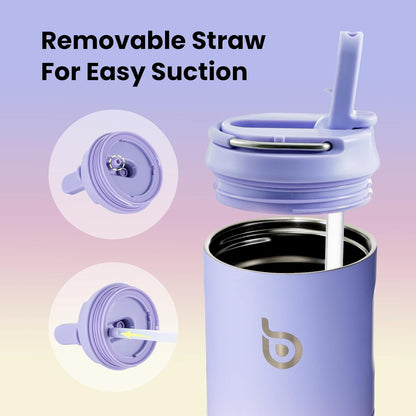 BOTTLE BOTTLE Insulated Water Bottle 24oz with Straw Lid and Handle Sports
