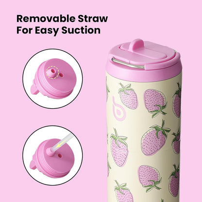 BOTTLE BOTTLE Insulated Water Bottle 24oz with Straw Lid and Handle Sports