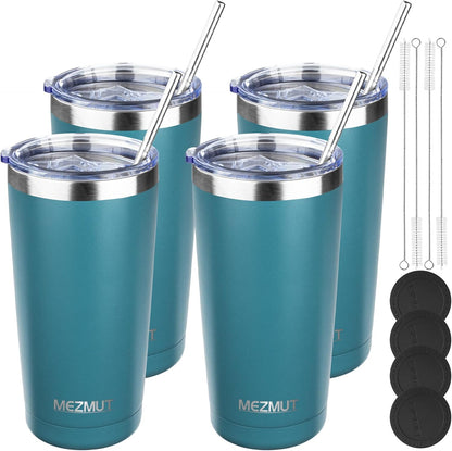 20oz Insulated Tumbler Travel Coffee Mug with Lid Straw(Lavender,1) | 18/8 Stainless Steel Double Wall Vacuum Spill Proof Metal Insulated Tumbler with Daul Lid and Straw, Hot or Iced Coffee Cup