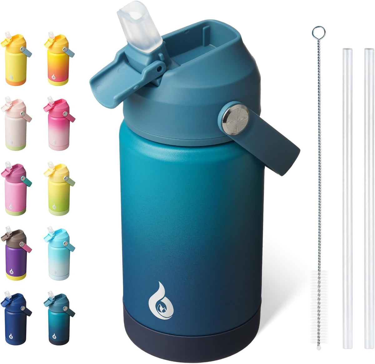18oz Insulated Water Bottle, Stainless Steel Bottle with Straw Lid