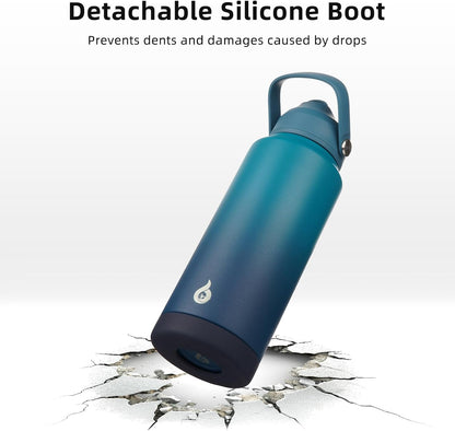 18oz Insulated Water Bottle, Stainless Steel Bottle with Straw Lid