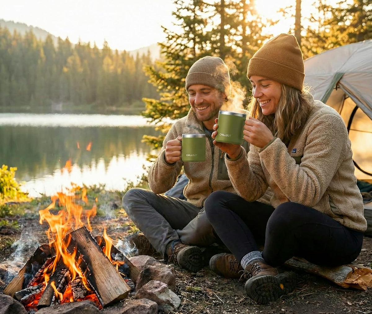 Stainless Steel 16 oz Vacuum Insulated Coffee Mug with Handle and Lid, Large Thermal Camping Coffee Mug Cup with Durable Sliding Lid for Men & Women, Keeps your Beverages Hot & Cold